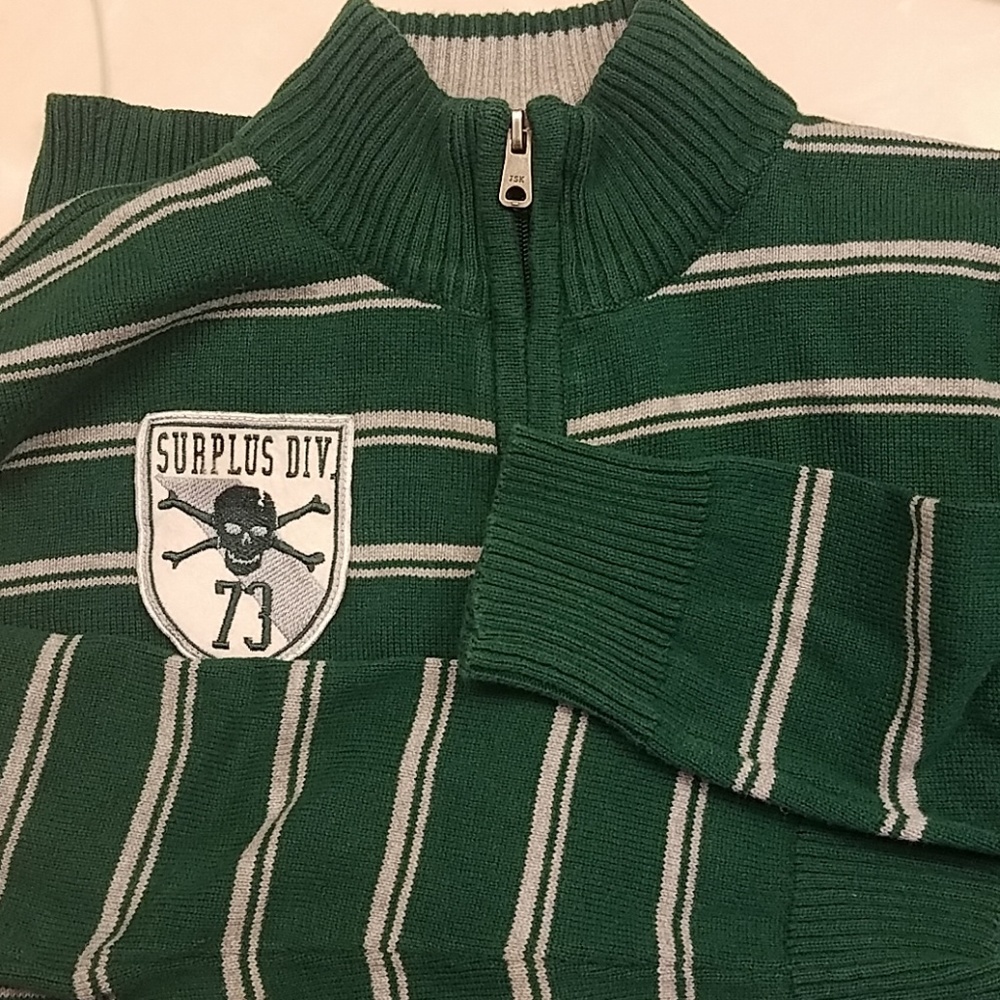 Boys striped  zip up sweater
